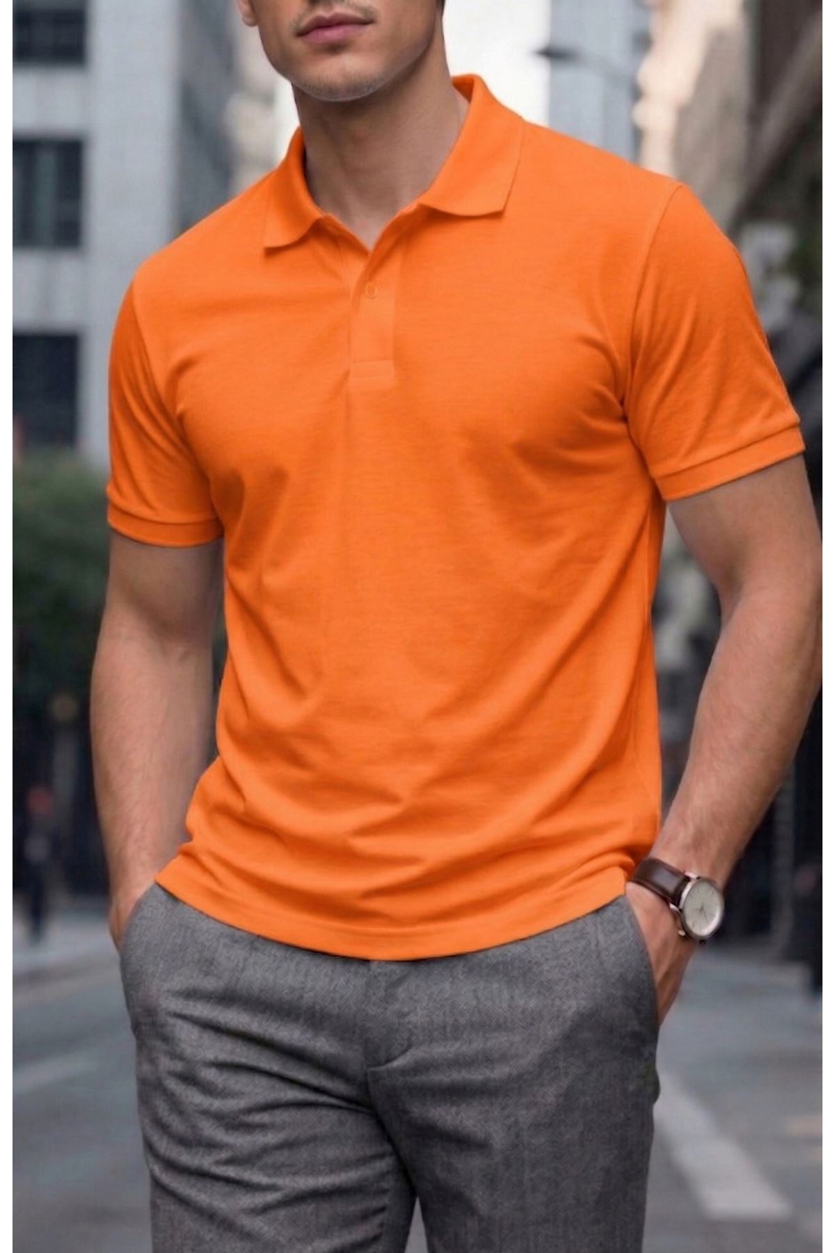 Turuncu Polo Yaka Tshirt