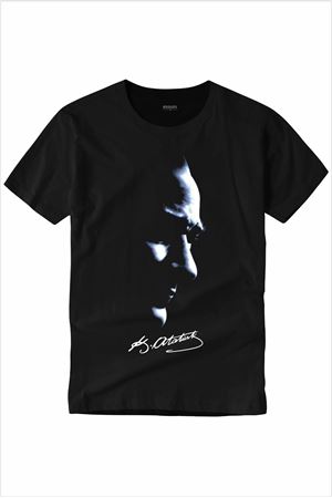 Erkek Atatürk silüet baskılı tişört