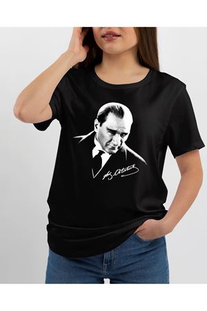 ATATÜRK BASKILI SİYAH TİŞÖRT
