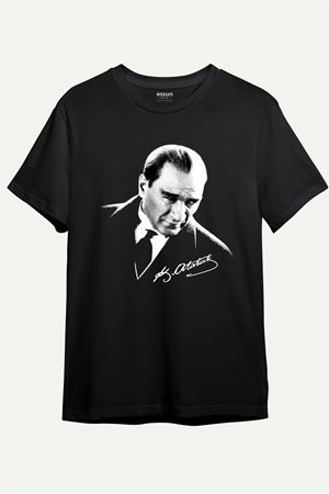 ATATÜRK BASKILI SİYAH TİŞÖRT