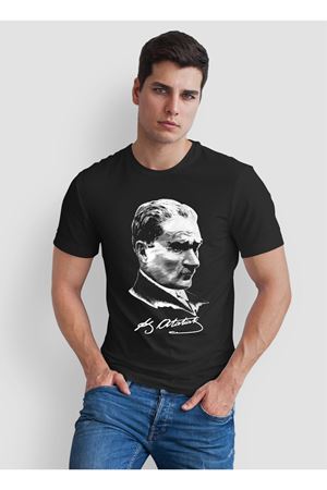 ATATÜRK BASKILI SİYAH TİŞÖRT