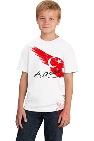  Atatürk İmzalı Baskılı Tshirt 