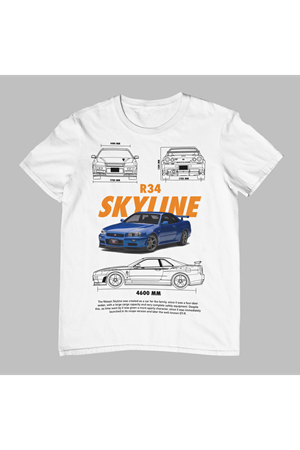 NISSAN GTR SKYLINE R34 DETAIL TSHIRT