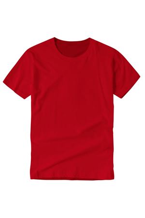 Okul Logolu Basic T-shirt Kırmızı Renk 1.Kalite Tişört 