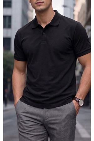 Siyah Polo Yaka Tshirt