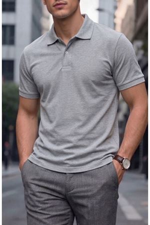 Gri Polo Yaka Tshirt