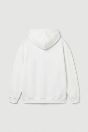 Oversize Unisex Beyaz Kapüşonlu sweatshirt 